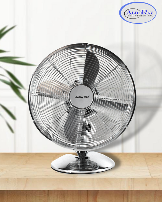 12 Inches Desk Fan (Chrome) - Aldoray Industries